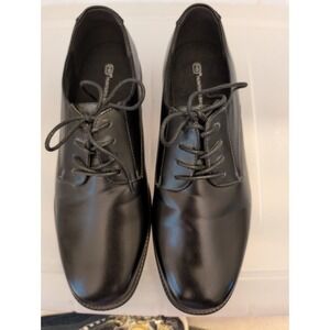 NIB Hunters Bay MIKE Black Oxford Leather Mens Dress Shoes Lace Up Size 12
